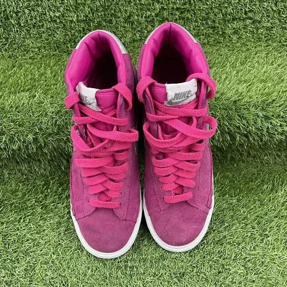 Nike Blazer Mid Premium Suede Pink Silver White Trainers Size UK 5 615898-620 - Picture 5 of 8